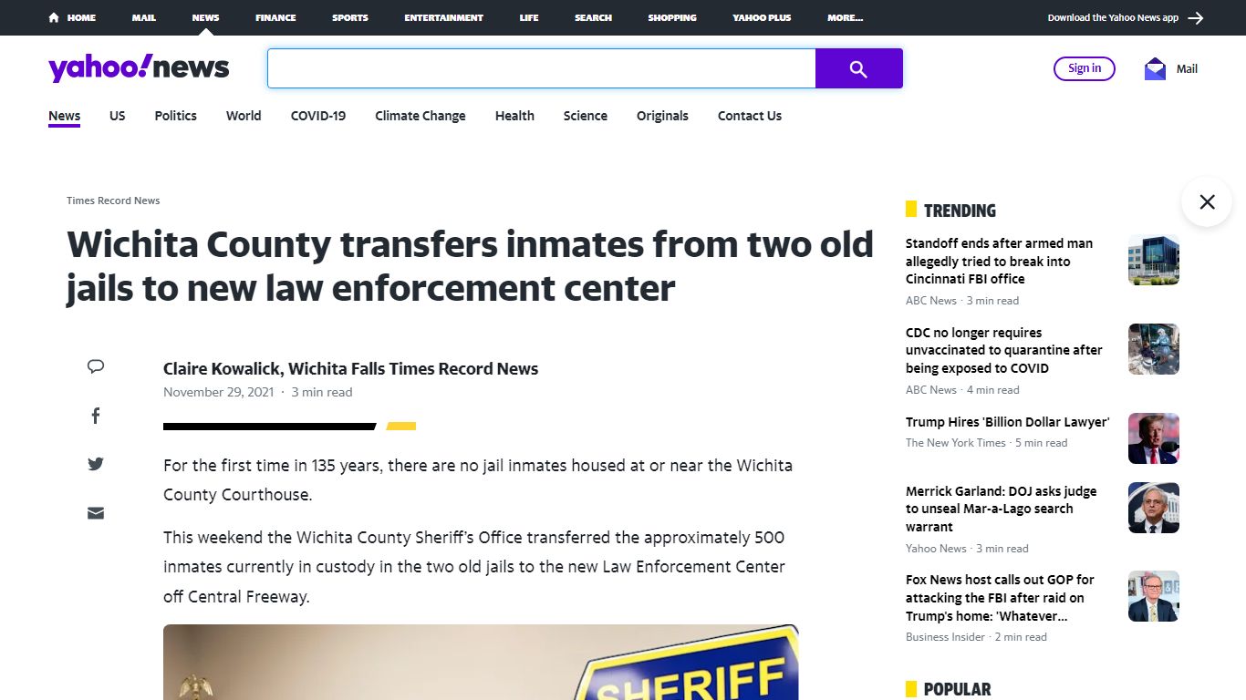 Wichita County transfers inmates from two old jails to new ...