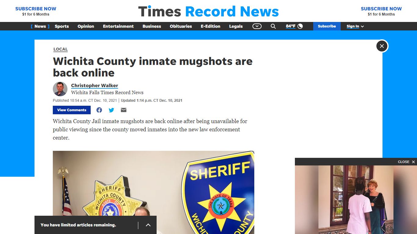 Wichita County inmate mugshots are back online